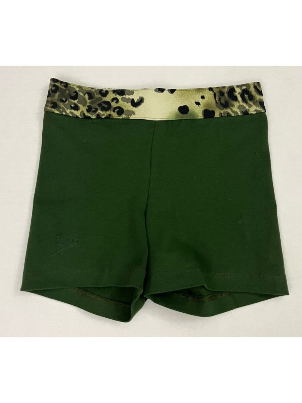 Vintage Speedo Adult S Bike Dance Aerobic Cotton Spandex Green Animal Print Band